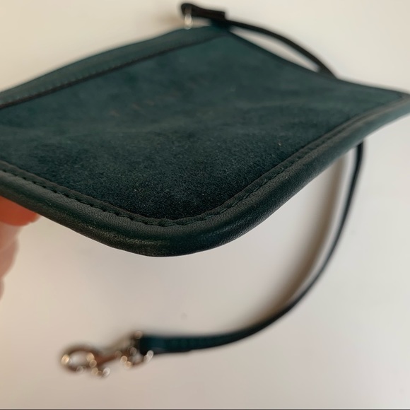 BOGO‼️ Auth Coach pouch wristlet forest green suede - Picture 2 of 16